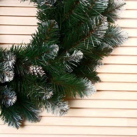Wreath "Interior" snow -white (cones silver) 55 cm-2