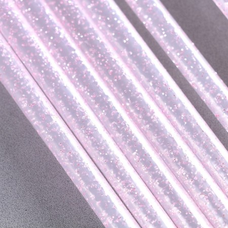 Tubes for the “sparkle” cocktail, in the set 12 pcs., Pink color