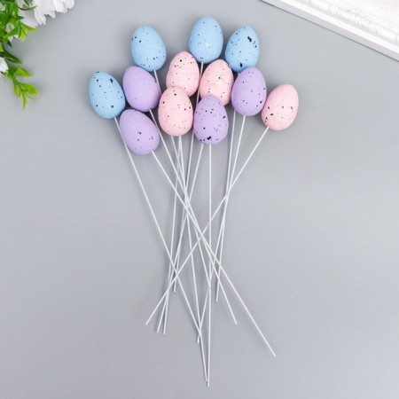 Easter decor on the stick "quail testicles" set of 12 pcs mix 2.5x3.5 cm-3