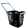 Plastic-plastic basket 80 liters, with 1 plastic handle, black color, blue handle