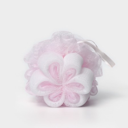 Washcloth - Cupellia spa flower, 50 g, white -pink color