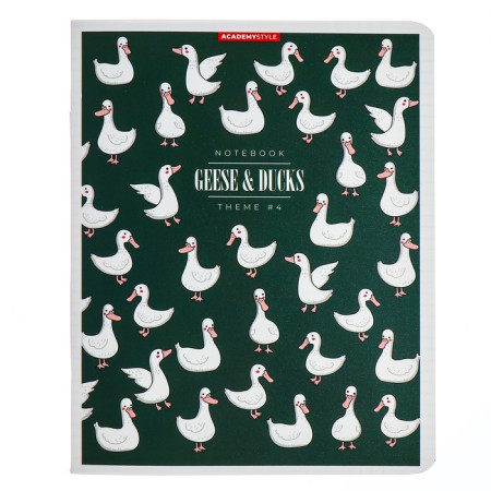 Notebook of 48 sheets in the “geese” cage, plastic cover, mix-5