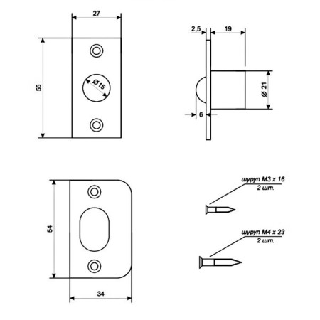 The door "Apex" R-0001 GM s/ball, color mat. Gold-1