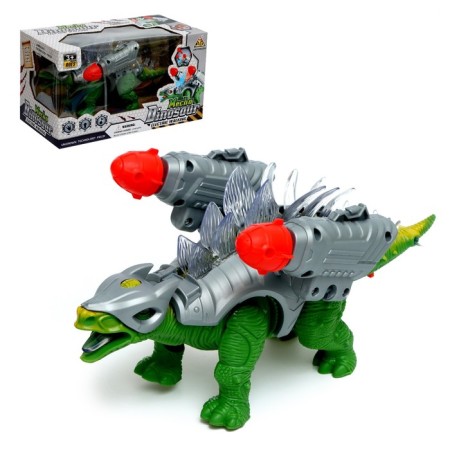 Dinosaur "Dino-Win", works from batteries, shoots with rockets, light and sound, color mix