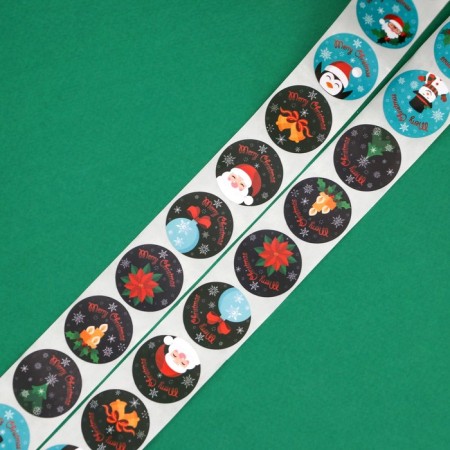 Stickers in the roll "New Year's Eve", 500 pcs, 2.5 x 2.5 cm-2