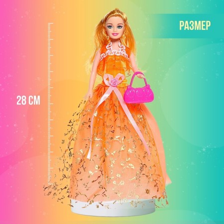 Milena doll in a magnificent dress with accessories, mix-1