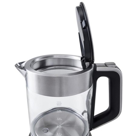 Electric kettle KitFort KT-616, glass, 1.5 l, 2200 watts, adjustment t °, silver-2