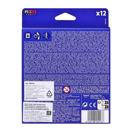 Flomasters 12 colors Pixel Party, washed off, decorated, cardboard packaging-5