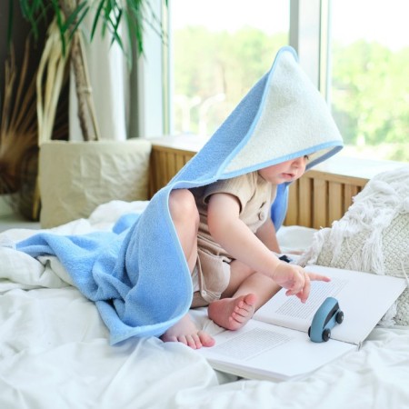 Toward Tensor Corner I, 75x75 cm, milk/blue color, 100% cotton, 360 g/m2-11
