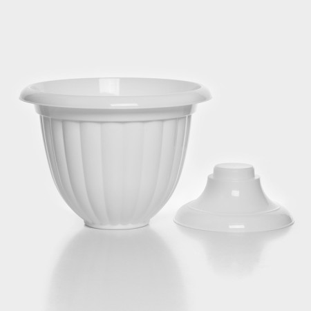 Street Kashpo on the leg "Jasmine", 9 l, white color-4