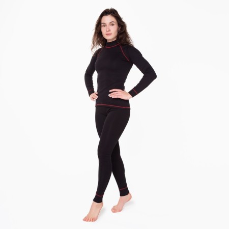 Female thermal underwear (jumper, leggings), black/red color, size 54-3