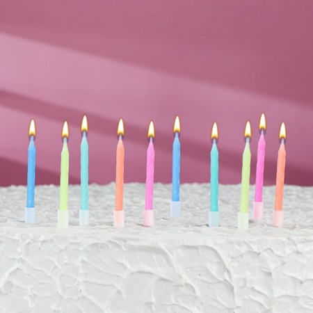 Candles for the Neon cake, 10 pcs, mix, 7 cm-5