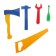 A set of tools "Master`ok" (saw, hammer. Ax, screwdriver. Key)