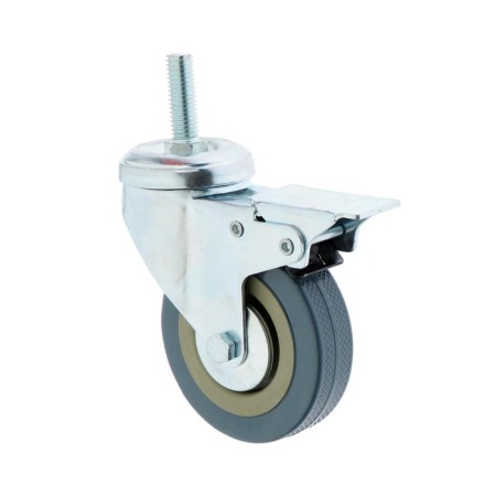 Furniture wheel, d = 75 mm, with a foot, with a latch, gray 2371581