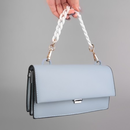 A chain for a bag, plastic, with carbines, 23 × 17 mm, 30 cm, white/gold color-4