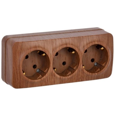 IEK ERH31-K24-16 GLORY, OP, 3 sockets, 16A, with grounding
