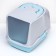 Domik toilet for cats closed with a door 43*32*33 cm, turquoise-gray