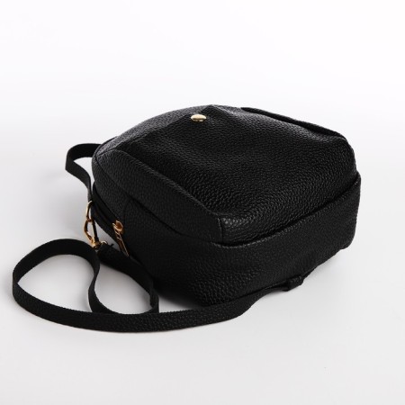 Women's backpack of artificial leather with lightning, 1 pocket, black color-2