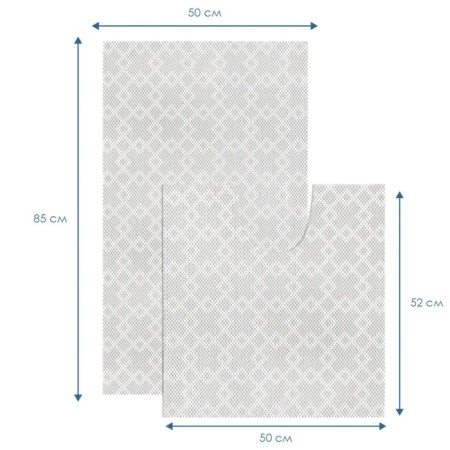 A set of mats for a bath and toilet, 2 pcs: 50 × 52, 50 × 85 cm, PVC-7
