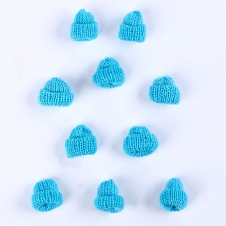Knitted hat knitted, set 10 pcs., Blue color-1