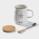 Ceramic mug with a wooden lid and spoon "Sea", 400 ml, Mix drawing