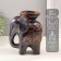 Ceramics candlestick on 1 candle "Elephant. Ethnic patterns" Brown 10x14.5x18 cm