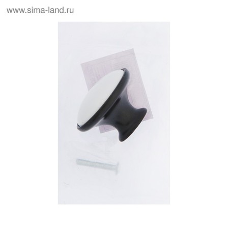 Handle button tundra RK023BL Light, black with a white insert, 8 pcs TMP-4