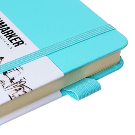 Sketchmarker sketchbook, 120 x 120 mm, 80 sheets, solid leather cover, aquamarine, block 140 g/m2-4