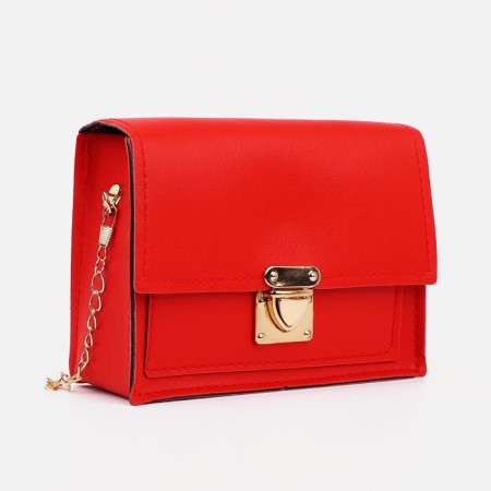 Bag Messenger Baby on fasteners, external pocket, red color