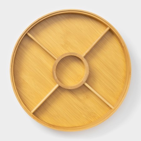Storage box of a round share Striata, D = 30 cm, bamboo-4