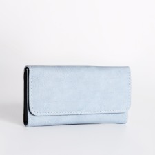 Women's wallet on the button, blue color