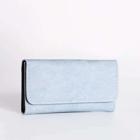 Women's wallet on the button, blue color