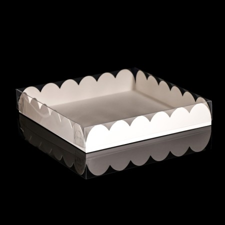 Box for cookies, white, 18 x 18 x 3 cm