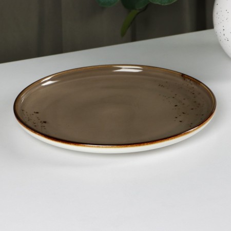 Porcelain dining plate Magistro "Cerera", d = 20 cm, brown color-1