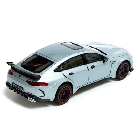 Metal car "coupe", 1:24, doors, hood, trunk, inertia, gray color are opened-2