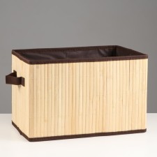 Folding box for storage, 28x38 cm N 23 cm, bamboo, lining, fabric, mix
