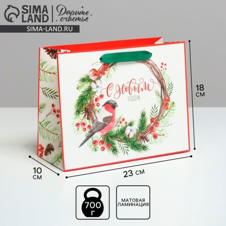 Laminated horizontal package “Happy New Year”, MS 23 x 18 x 10 cm, New Year