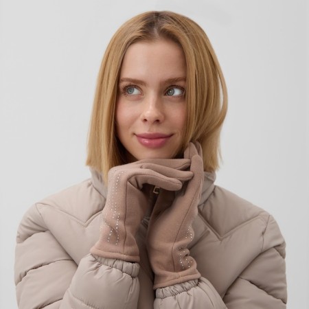 Women's gloves minku "Rock", p. 23 cm, col. brown