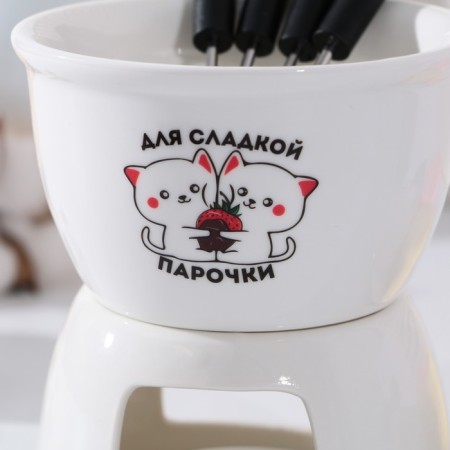 Fonucker ceramic "for a sweet couple", 350 ml, white color-2