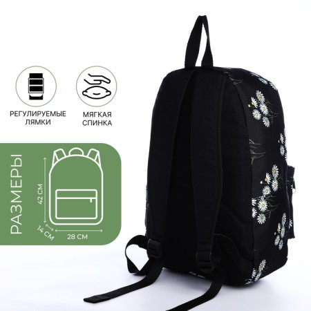 A backpack with a zipper, black color-1