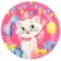 Paper plate "Happy Birthday!", 23 cm, cats aristocrats