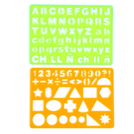 The alphabet stencil, set 2 pcs.
