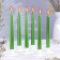A set of antique candles, 1.9x 20 cm, 6 pieces, green metallic