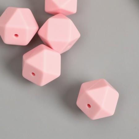 Busina silicone "polyhedron" pink lavender d = 1.7 cm-1
