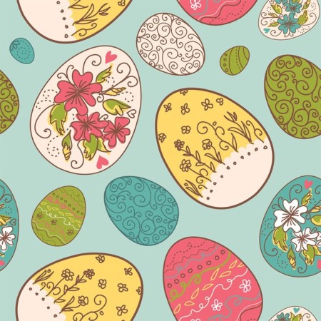 A set of napkins for setting the table "Flowers on Easter eggs", rectangular, size 32x46 cm, 4 pcs-3