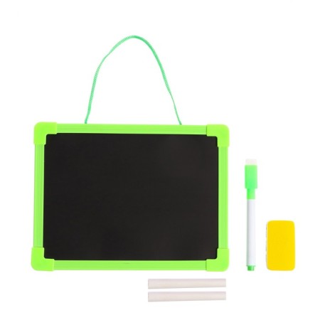 Drawing board double -sided cardboard, marker + chalk + sponge, mix color-12