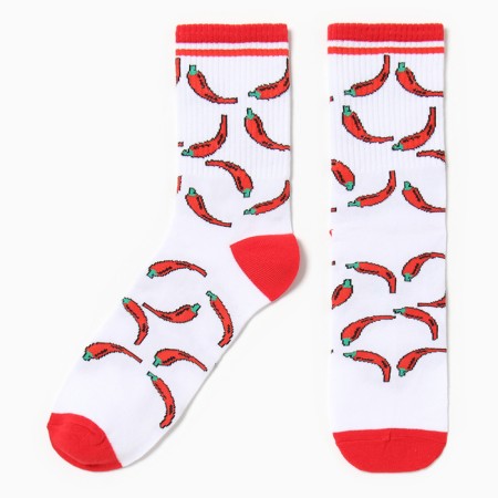 Male socks "peppers" size 41-44 (27-29 cm), white