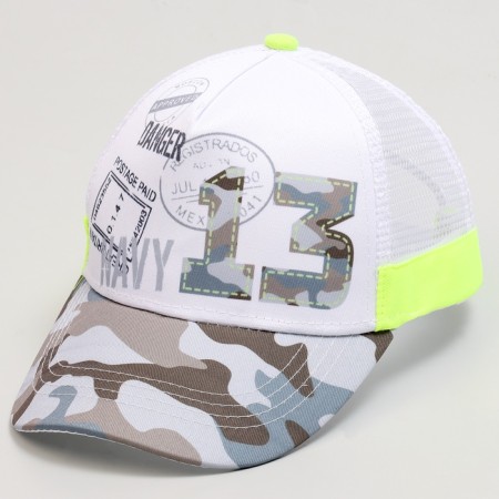Baby cap for a boy with a Danger grid, rr 52-54, 5-7 years old-1