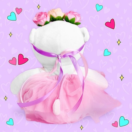 Soft toy "Bear Lappy" with a wreath-2