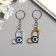 Keychain metal "curved heart" mix 3.8x3.2 cm